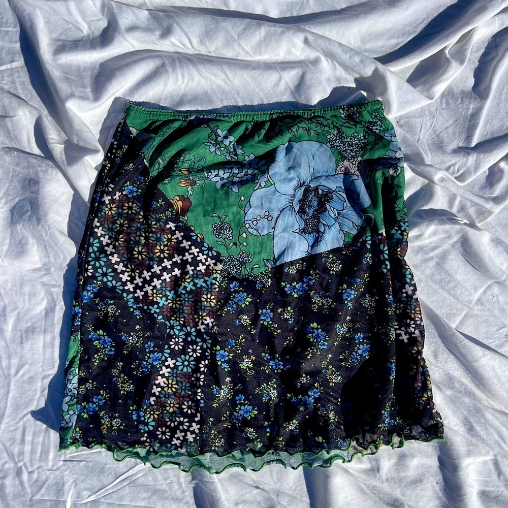 Urban Outfitters green floral skirt
